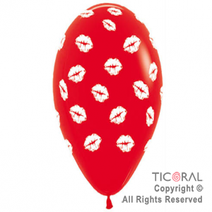 GLOBO SEMPERTEX R12 INF FASHION ROJO BESOS x 10